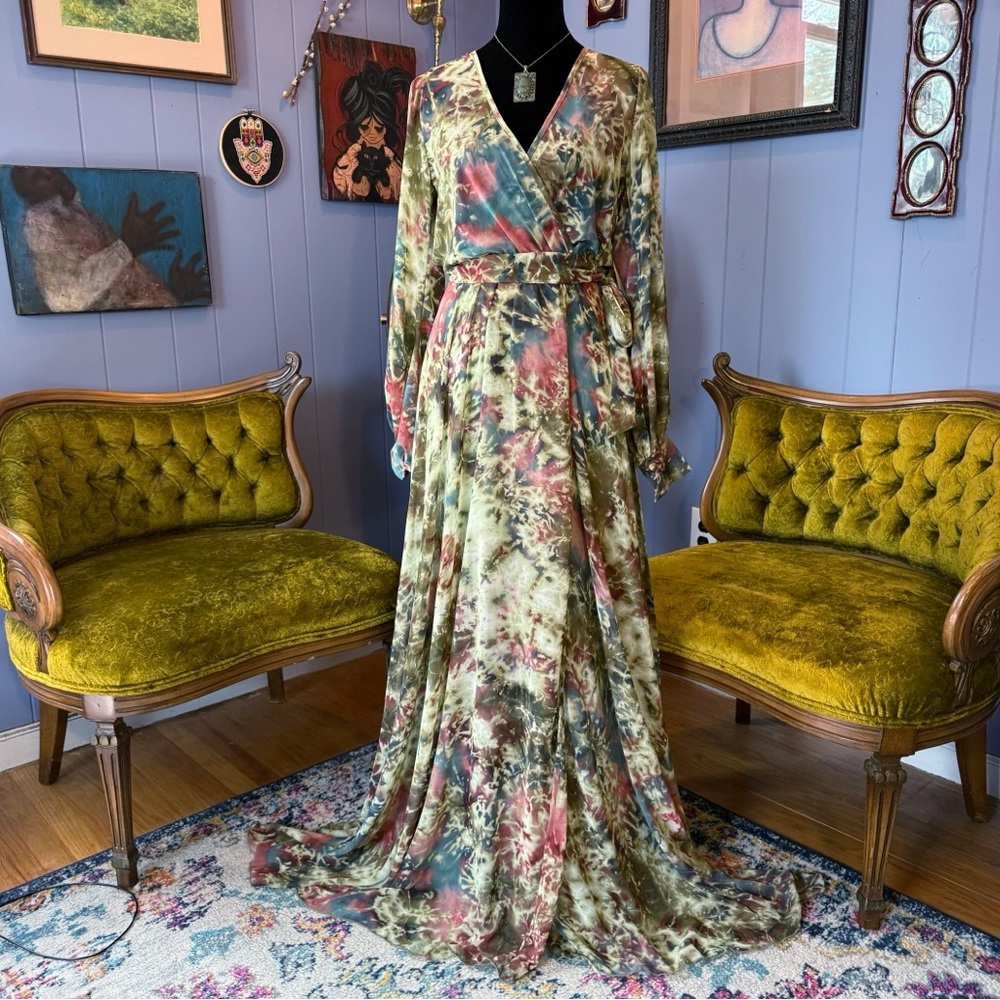 Meghan Los Angeles Bohemian Tie Dye Maxi Dress Size Small/Medium - Picture 8 of 10